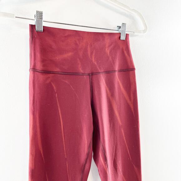Lululemon Wunder Train High-Rise Tight 25" Sun Bleached Wash Red Merlot - Picture 6 of 10